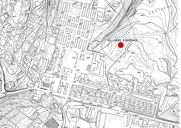 Cartina del villaggio di minatori Santa Barbara di Caltanissetta