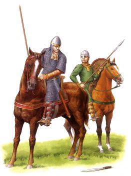 soldati normanni a cavallo