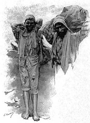 Immagine di zolfatai che lavorano in miniera tratto dal libro La Sicilia, impressioni del presente e del passato di Gastone Vuillier 