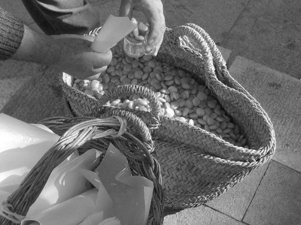 Cesta di luppini Immagine di una cesta piena di luppini