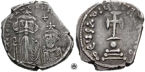 Moneta d'argento dell'impero bizantino